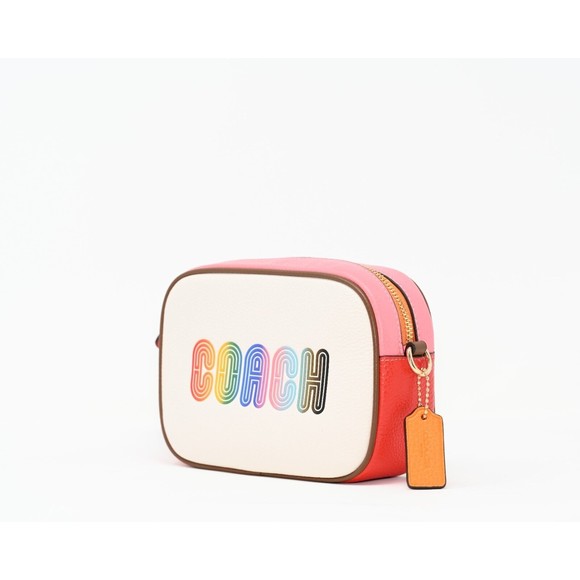 COACH JAMIE Mini Camera Bag w Pride Rainbow Coach Pebbled Leather C9939 NWT $298 - Picture 2 of 12